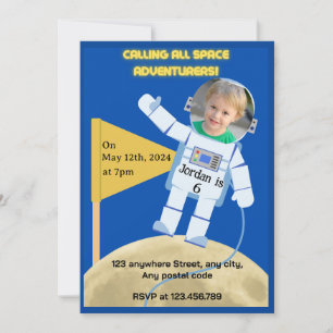 Måne landningsastronaut inbjudningar