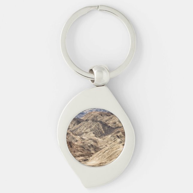 Måne liggande swirl silverfärgad nyckelring (Framsidan)