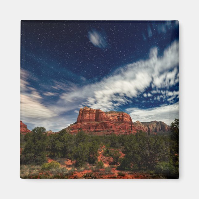 Måne Light over Sedona, Arizona Magnet (Framsidan)