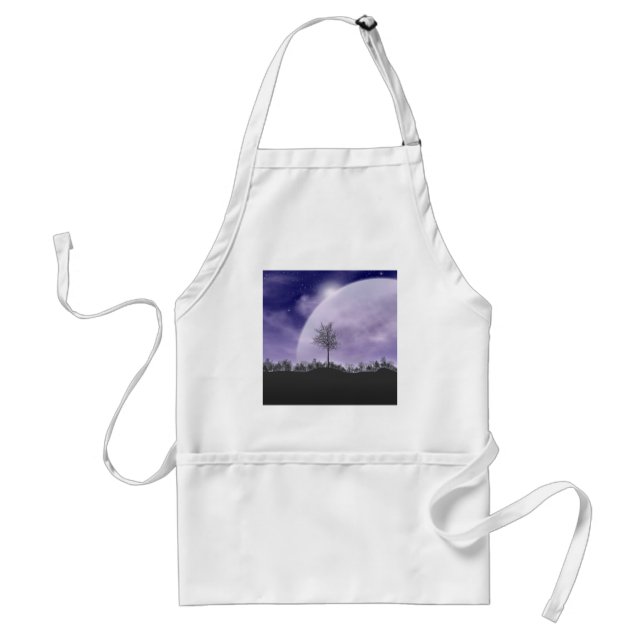 Måne Light Stars Himmel Träd Whimsique Personalize Förkläde (Framsidan)