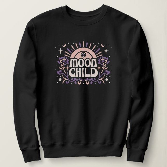 Måne, lila häxa, viskotetisk estetisk t shirt (Design framsida)