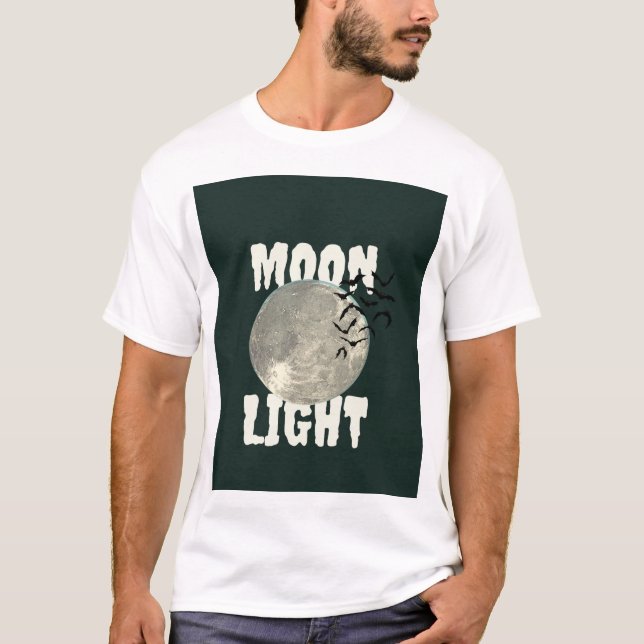Måne Ljusbollar Halloween Grafisk T-Shirt (Framsida)