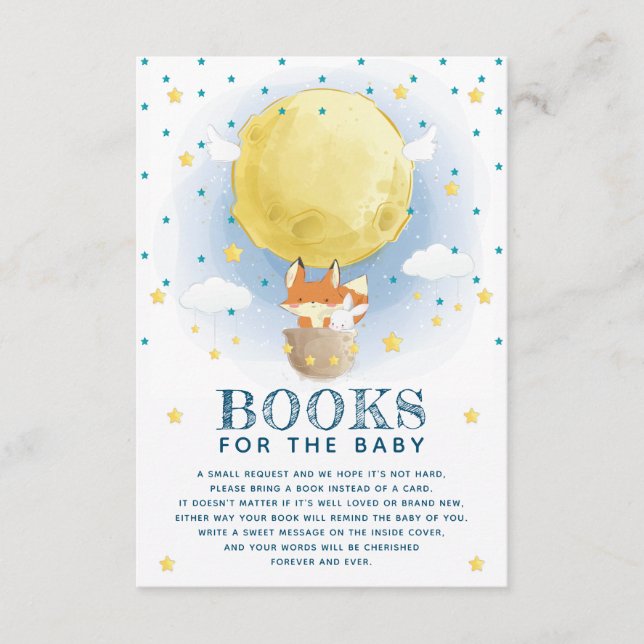 Måne Luft-ballongen Bokar för Baby Tilläggskort (Framsida)