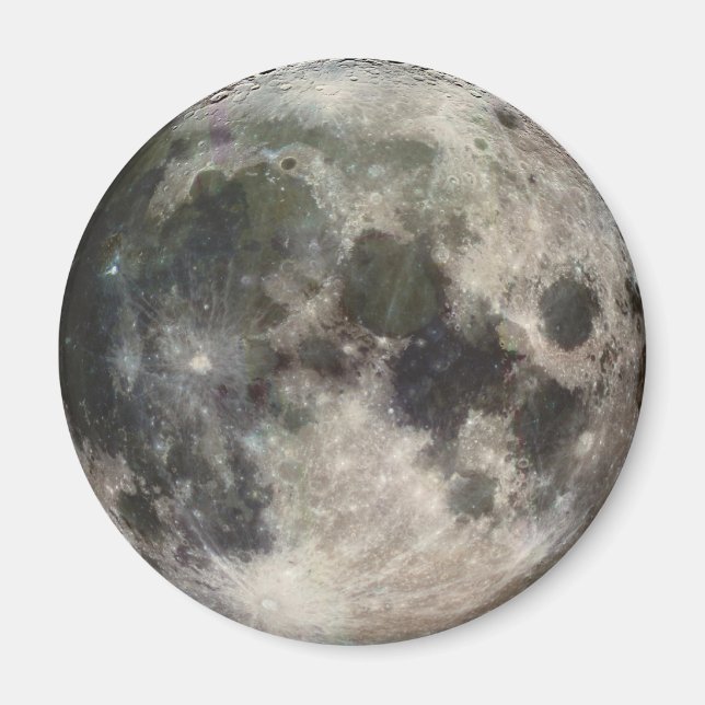 Måne Lunar Yta fotot Galileo Magnet (Framsidan)