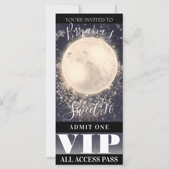 Måne Magi Celestiala Himmel Födelsedagsfest VIP-bi (Framsida)