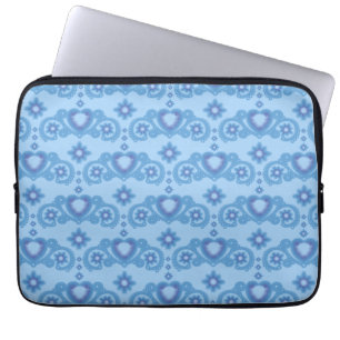 Måne Magic Stars Hearts Celestial Light Blue Laptop Fodral