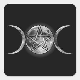 Måne Magic Sticker Fyrkantigt Klistermärke