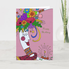 Måne Mamma Ukrainakukrainsk folkart Grattis på föd Kort