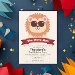 Mane Man Cute Lejon Kids 2:a födelsedagen Inbjudningar<br><div class="desc">Fira din barn speciell dag med den här The Mane Man Cute Lejon Kids 2nd Birthday design. Den här designen har en söt lejon sunglass. Omvänt är en polka-punkt-mönster. Matcha artiklar i vår butik för ett helt tema i party. Kontakta oss på ThePaperieGarden@gmail.com för ytterligare frågor. Skyddsfotot har designat med...</div>