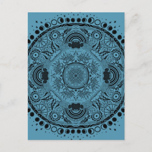 Måne Mandala MoonChild Yoga Vykort (Framsida)
