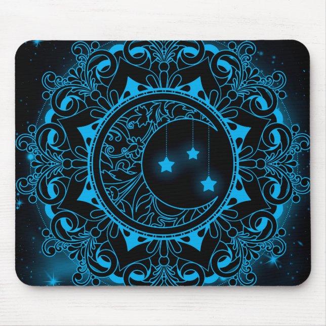 Måne Mandala Mouse Pad Musmatta (Framsidan)