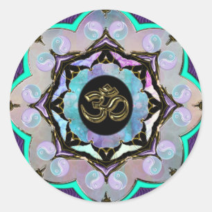 Måne Mandala Runt Klistermärke