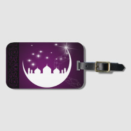 Måne med Mosque Silhouette - Luggage Tag Bagagebricka