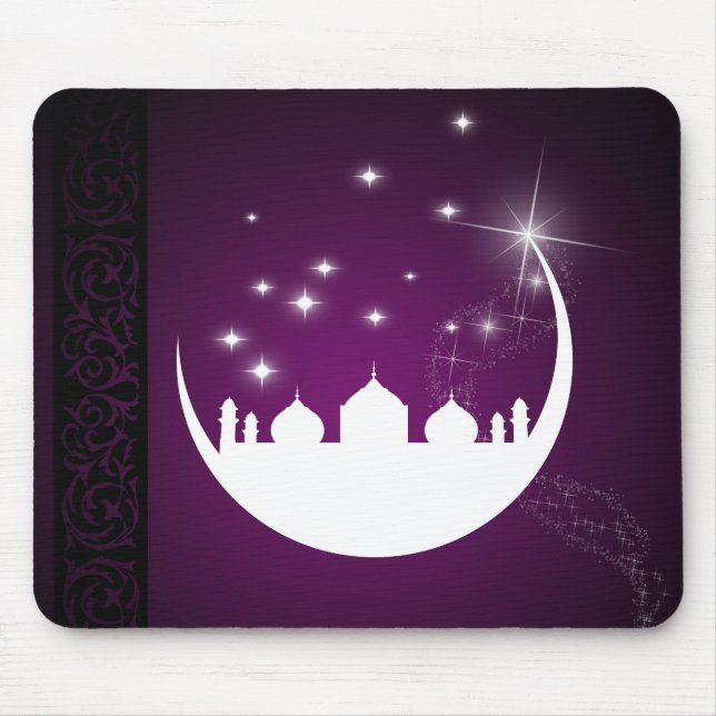 Måne med Mosque Silhouette - Mousepad Musmatta (Framsidan)
