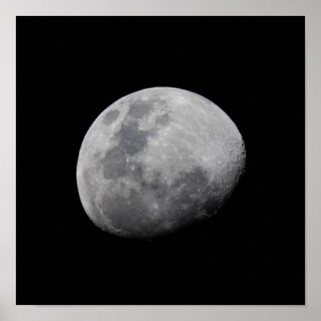 Måne med Svarta Himlar | Zambia, South Luangwa Poster (Framsidan)