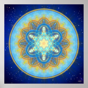 Måne Merkaba Mandala Poster