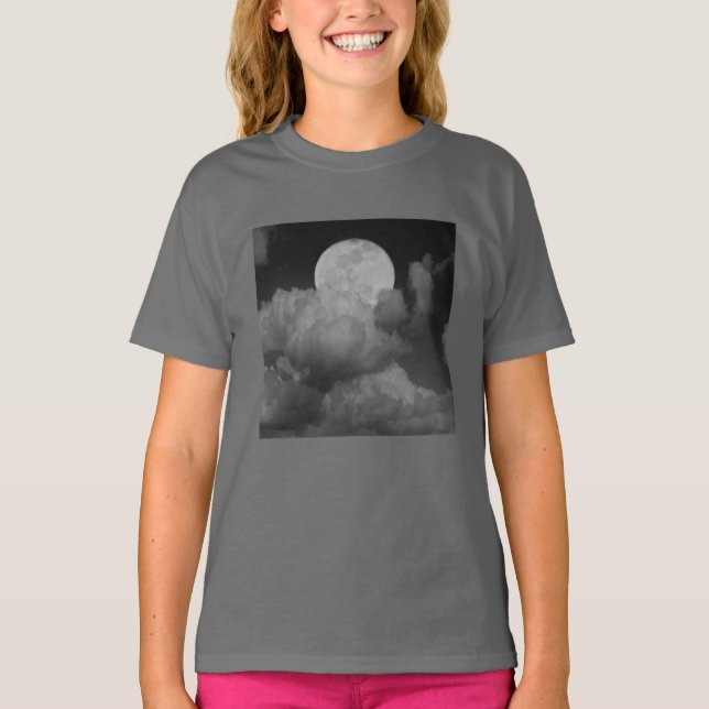 Måne & moln över Kansas T Shirt (Framsida)