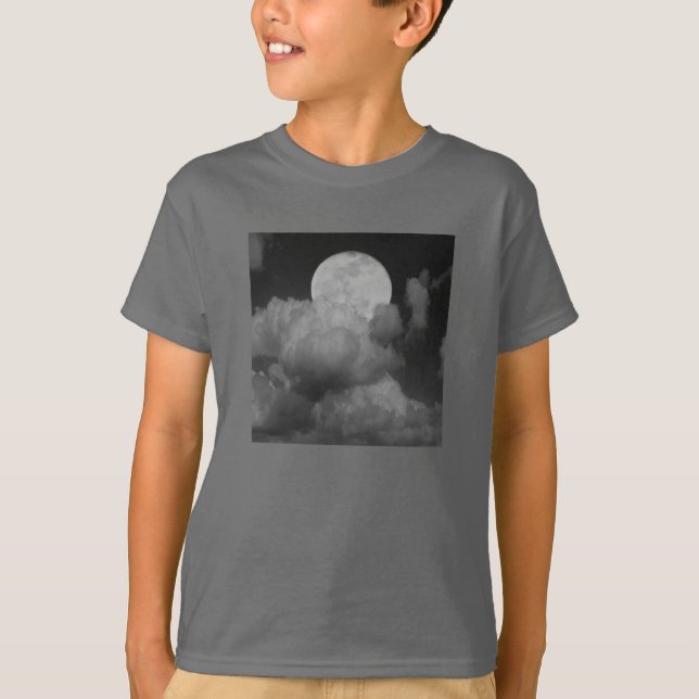 Måne & moln över Kansas T Shirt (Framsida)