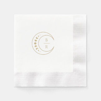 Måne Monogram Bröllop Pappersservett