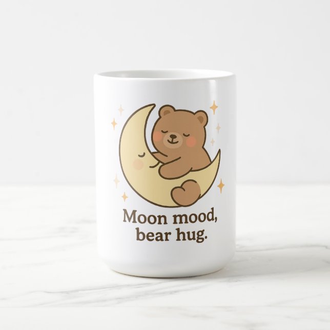 Måne Mood Bear Hug Mugg Cute Mysigt Aesthetic Gift (Center)