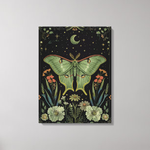 Måne Moth Gotisk Akvarell Konst Canvastryck
