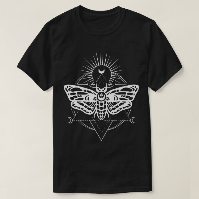 Måne & Moth Helig Geometry Pagan Witch T Shirt (Design framsida)