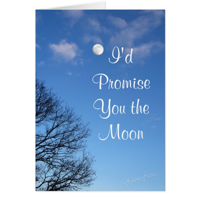 Måne-något tillfälle-skräddarsy hälsningskort (Framsidan)