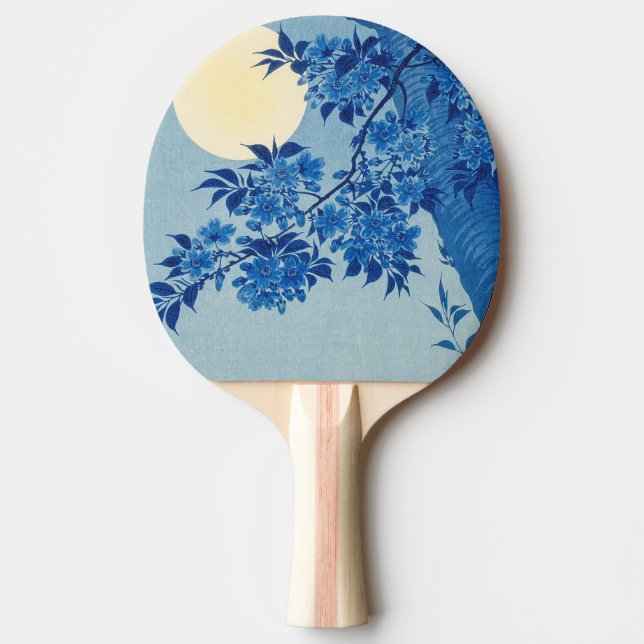 Måne Nattkväll Träd Blue Moonlit Pingisracket (Framsidan)