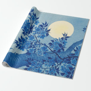 Måne Nattkväll Träd Blue Moonlit Presentpapper