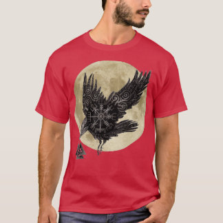 Måne Norse Raven Runes Pagan Viking T Shirt