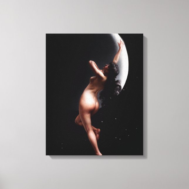 Måne Nymph av Luis Ricardo Falero Canvastryck (Framsida)