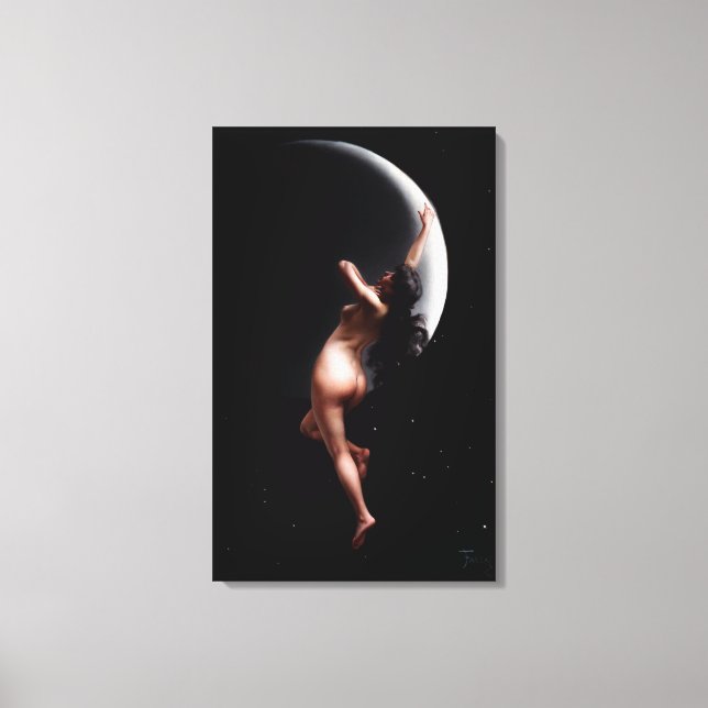 Måne Nymph av Luis Ricardo Falero Canvastryck (Framsida)