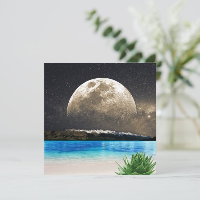 Måne och Beach (Stående Fram)
