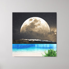 Måne och Beach Canvastryck