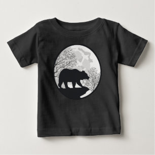 Måne och björn natt vildmarkssilhuett t shirt