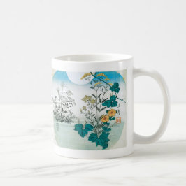 Måne och blommor kaffemugg