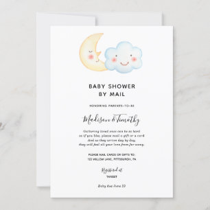 Måne och Cloud Baby Shower by Mail-inbjudan Inbjudningar