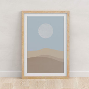 Måne och Desert Poster