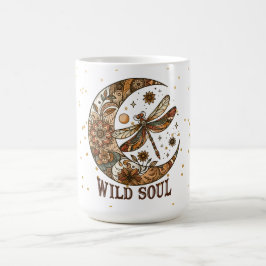 Måne och dragonfly kaffemugg