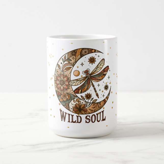 Måne och dragonfly kaffemugg (Center)