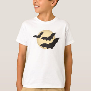 Måne och Fladdermus Halloween Tee Shirt
