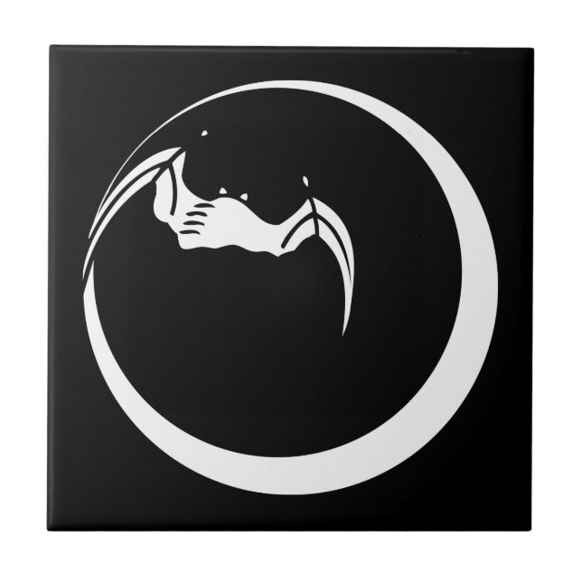 Måne och fladdermus kakelplatta (Framsidan)