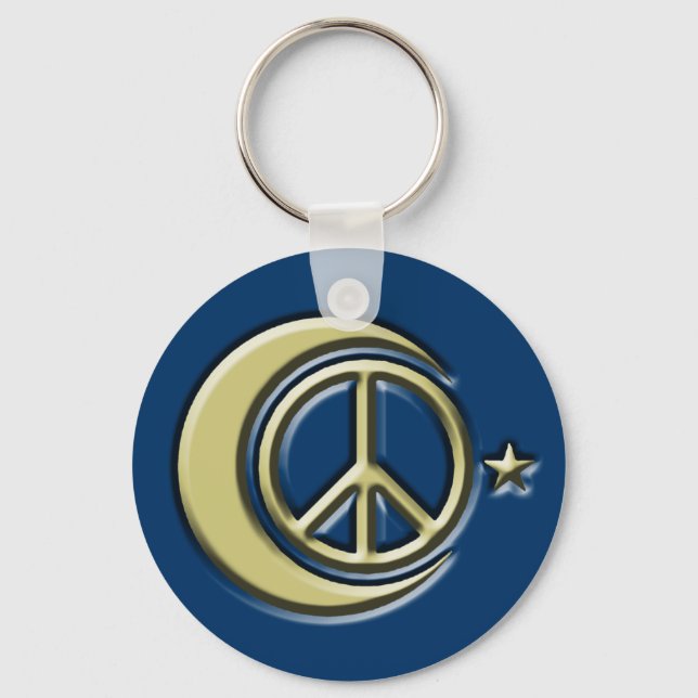 Måne och fredsstjärnor nyckelring (Framsida)
