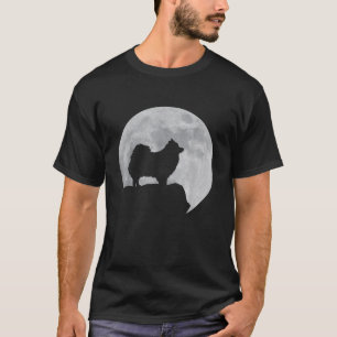 Måne och Hund Silhouette Pom Pommern T Shirt
