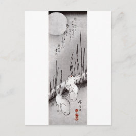 Måne och kaniner, Hiroshige, Ukiyo-e Vykort
