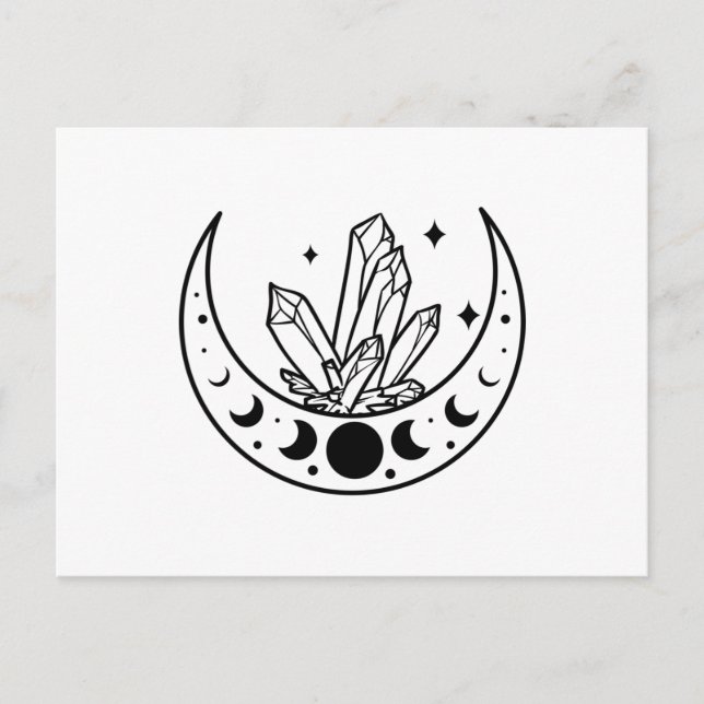 Måne Och Kristall Vykort (Framsida)