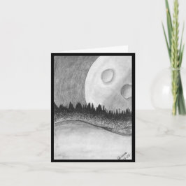 Måne och Planet - Svart Inbjudan