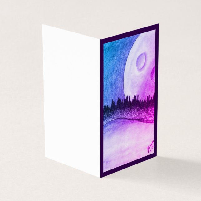 Måne och planeten - Lila Kort (Utsida)