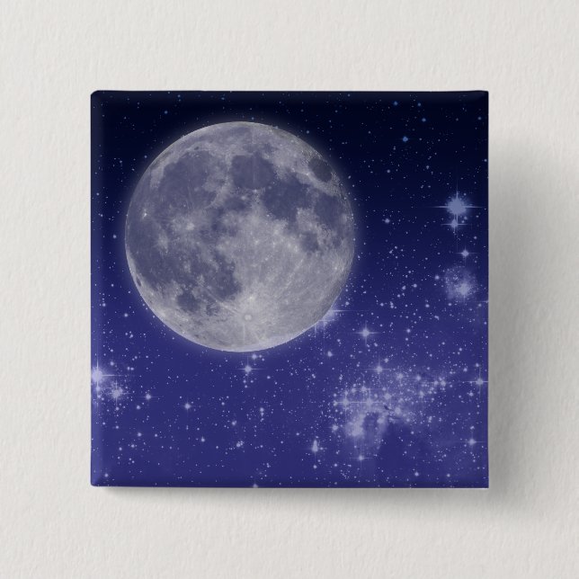 Måne och Shining Stars Knapp (Framsida)