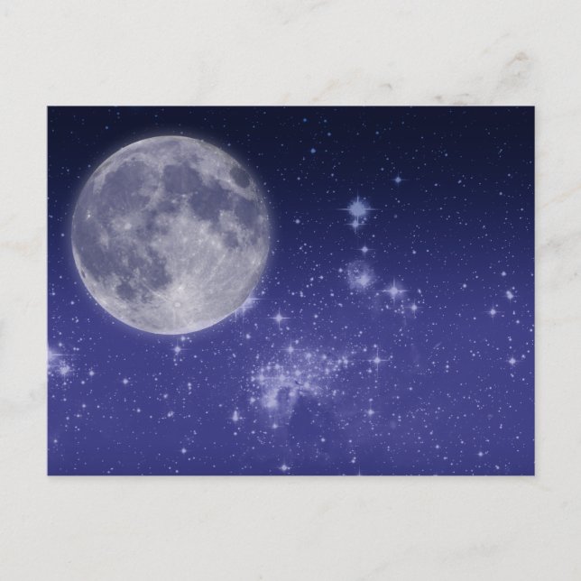 Måne och Shining Stars Vykort (Framsida)